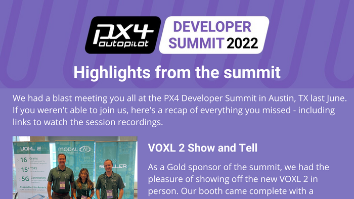 We loved seeing you at the PX4 Developer Summit!