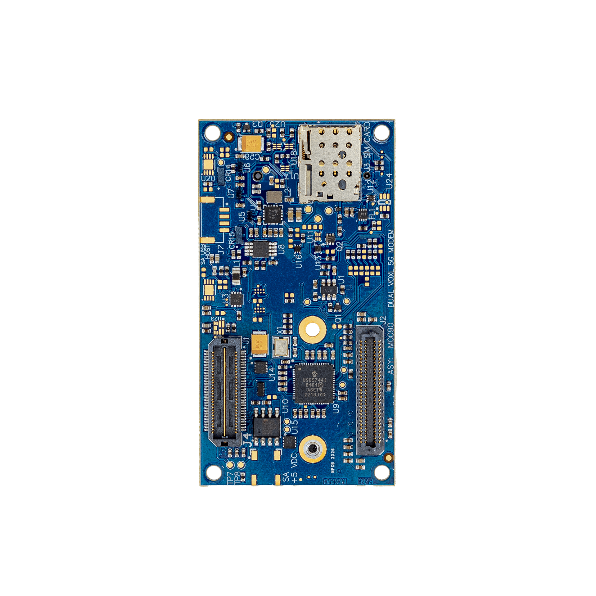 ModalAI, Inc. Accessory 5G Modem Carrier Board, USB HUB, I/O Breakout for VOXL 2