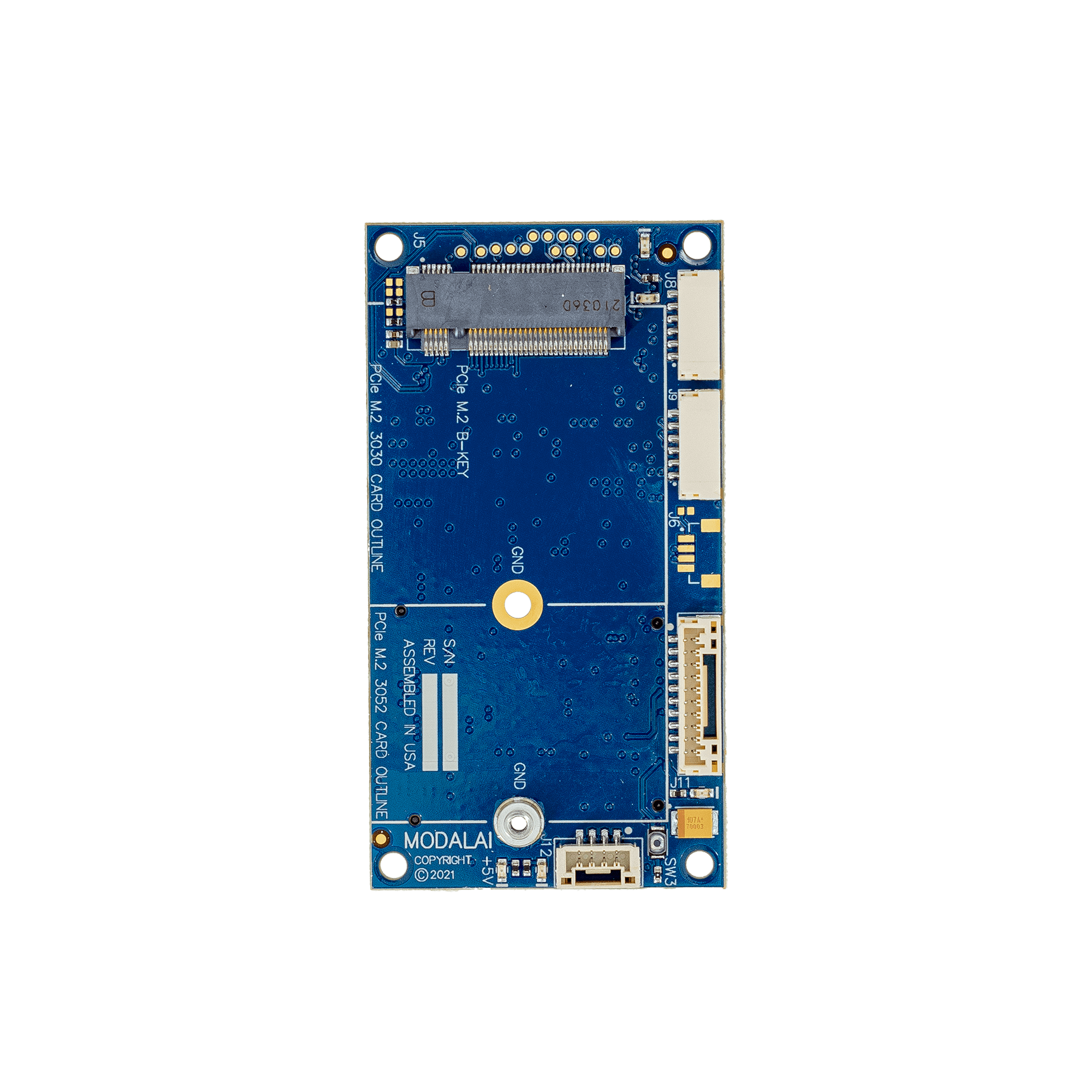 ModalAI, Inc. Accessory Carrier Board Only (specific to Sierra Wireless EM9291) 5G Modem Carrier Board, USB HUB, I/O Breakout for VOXL 2