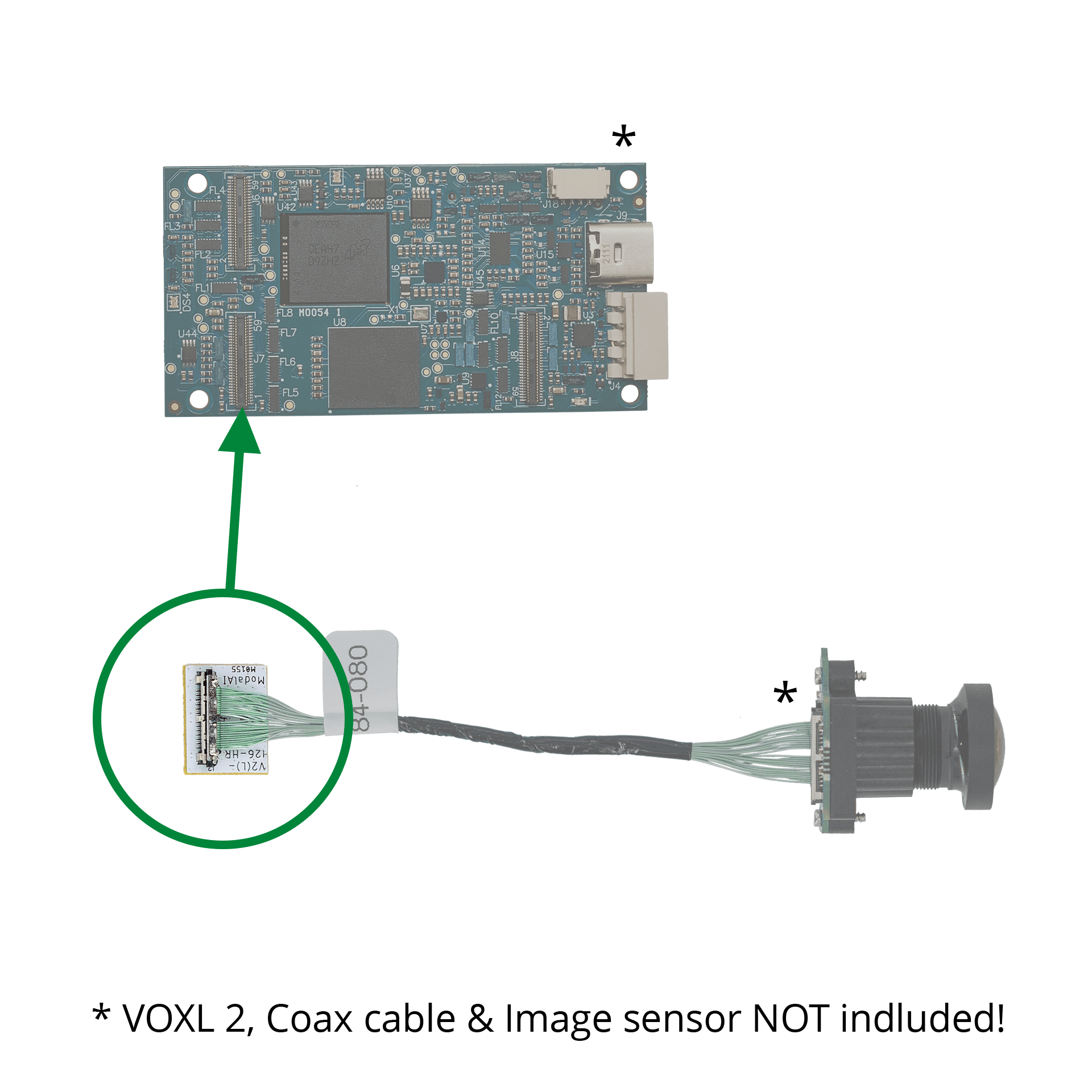 ModalAI, Inc. Accessory Image Sensor Micro-coax Adapter for VOXL 2 (MDK-M0155-1)